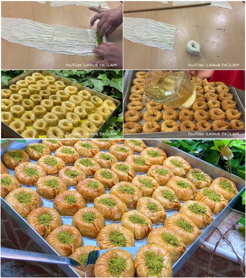 Hamuru Kolayca Açılan Fıstıklı Bülbül Yuvası Baklava Tarifi