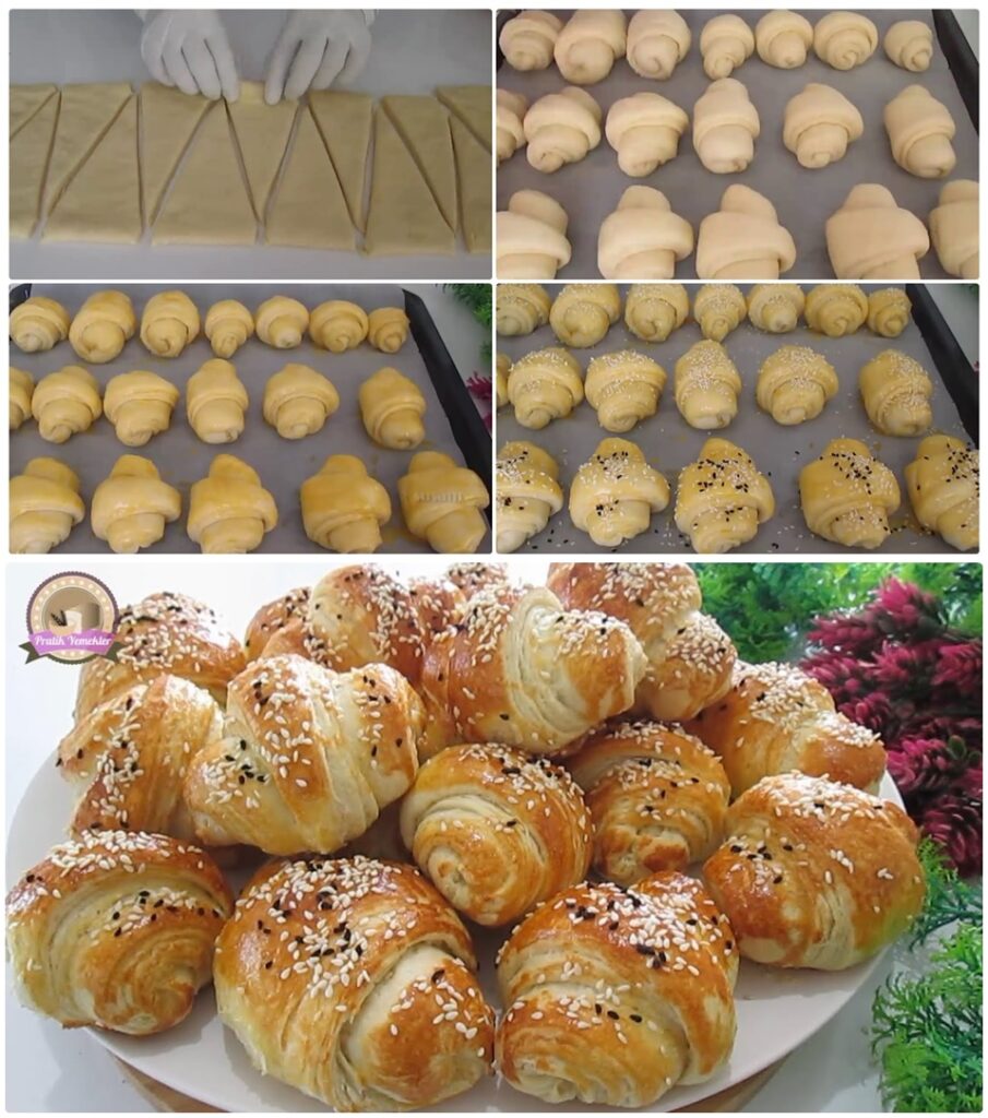 Çok Farklı Kat Kat Müthiş Kabardı Çıtır Çıtır Katmer Kruvasan Schnellste Croissant Rezept lecker