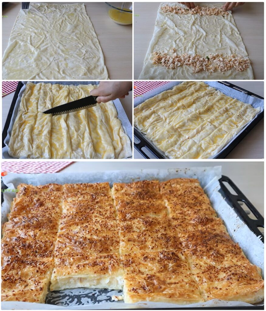 Sadece 3 Yufkadan 1 Tepsi Börek Tarifi