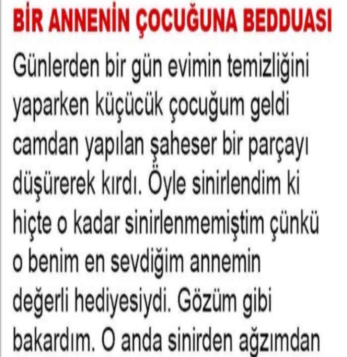 Bi̇r Anneni̇n Çocuğuna Bedduası