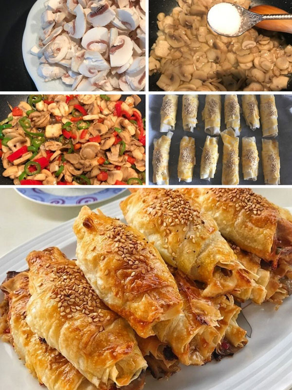 Mantarlı Kaşarlı Börek