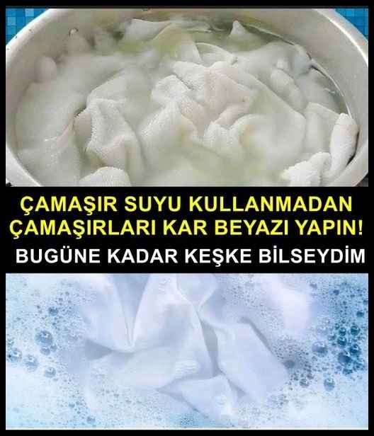 Çamaşır suyu kullanmadan beyazları kar beyaz yapın.